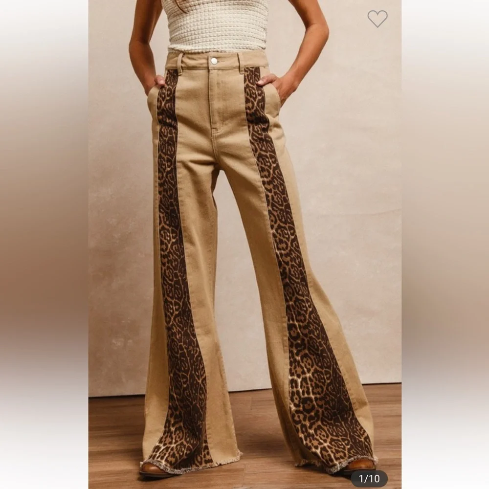 Bibi Leopard and Tan Jeans - Picture 1 of 4